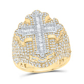 3 CTW-DIA NK CROSS MENS RING